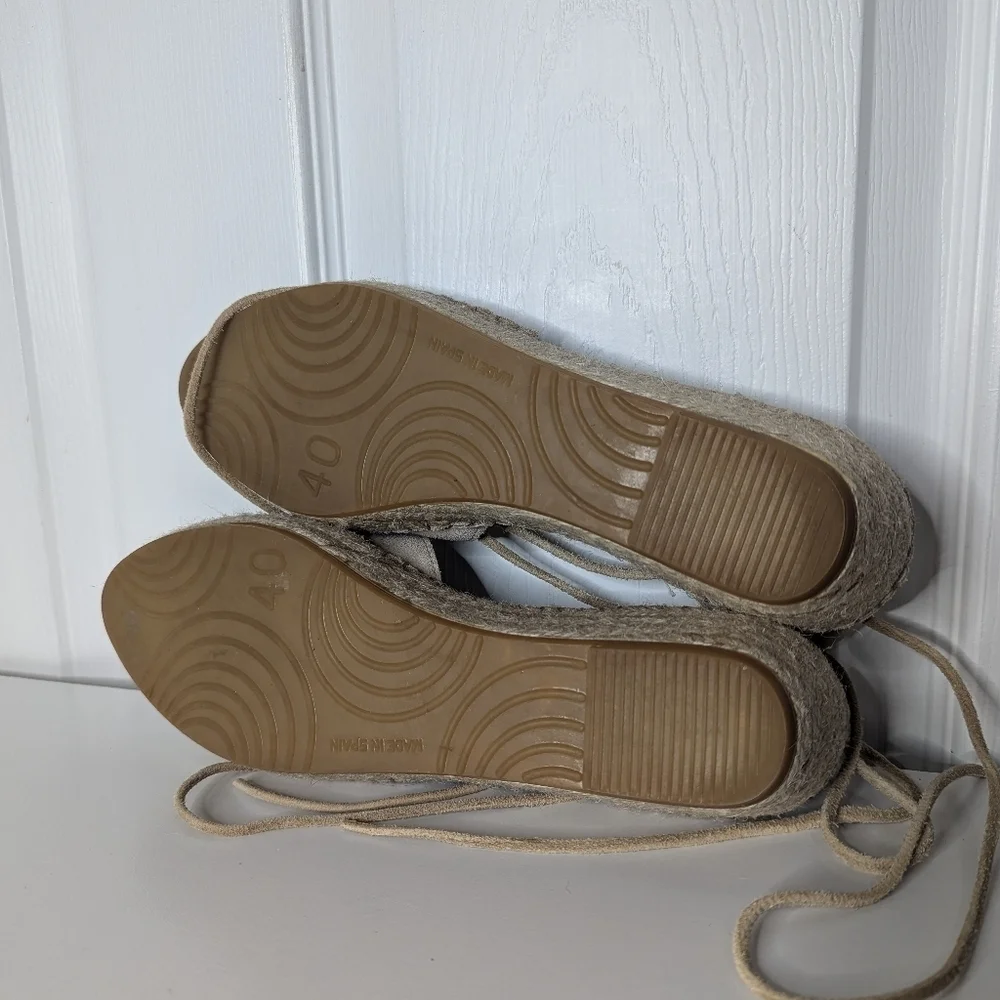 Fabiolas Womens Shoes Spain leather Espadrille Beige Tan Size 40 uS 9.5